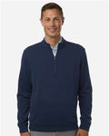 Adidas A721 Men's Elevated Fleece Quarter-Zip Pullover - Collegiate Navy - model front