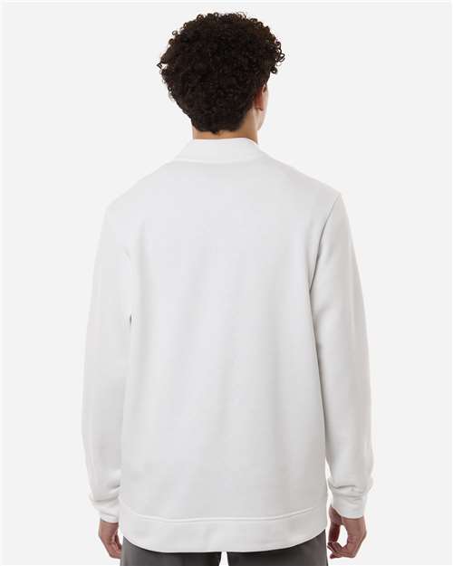 Adidas A721 Men's Elevated Fleece Quarter-Zip Pullover - Core White - model back