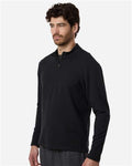 AllPro STF870 Men's Stretch Quarter-Zip Fleece Pullover - Black - model side