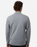 AllPro STF870 Men's Stretch Quarter-Zip Fleece Pullover - Heather Steel - model back