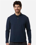 AllPro STF870 Men's Stretch Quarter-Zip Fleece Pullover - Navy - model front