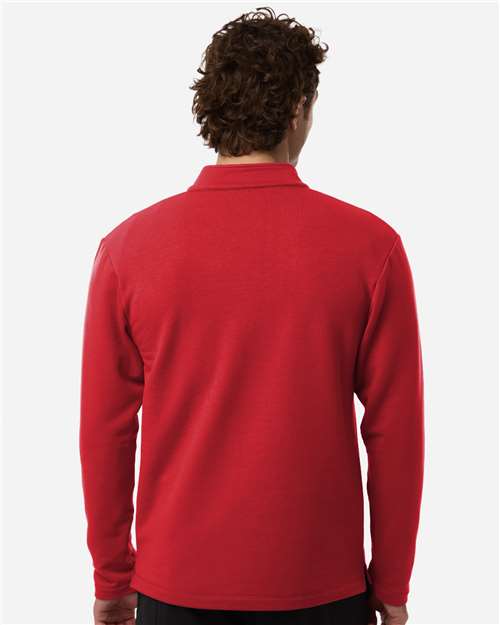 AllPro STF870 Men's Stretch Quarter-Zip Fleece Pullover - Red - model back