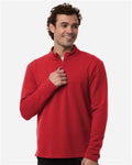 AllPro STF870 Men's Stretch Quarter-Zip Fleece Pullover - Red - model front