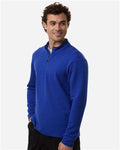 AllPro STF870 Men's Stretch Quarter-Zip Fleece Pullover - Royal - model side