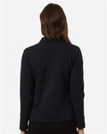 AllPro STF870L Women's Stretch Quarter-Zip Fleece Pullover - Black - model back