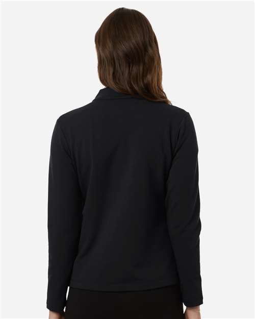 AllPro STF870L Women's Stretch Quarter-Zip Fleece Pullover - Black - model back