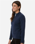 AllPro STF870L Women's Stretch Quarter-Zip Fleece Pullover - Navy - model side
