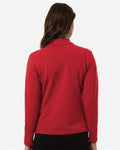 AllPro STF870L Women's Stretch Quarter-Zip Fleece Pullover - Red - model back
