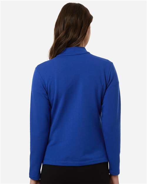 AllPro STF870L Women's Stretch Quarter-Zip Fleece Pullover - Royal - model back