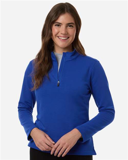 AllPro STF870L Women's Stretch Quarter-Zip Fleece Pullover - Royal - model front