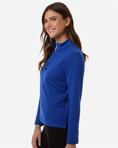 AllPro STF870L Women's Stretch Quarter-Zip Fleece Pullover - Royal - model side