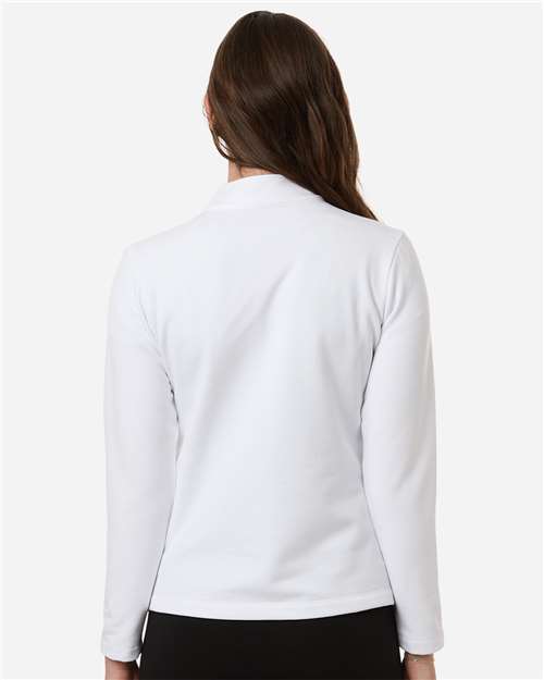 AllPro STF870L Women's Stretch Quarter-Zip Fleece Pullover - White - model back