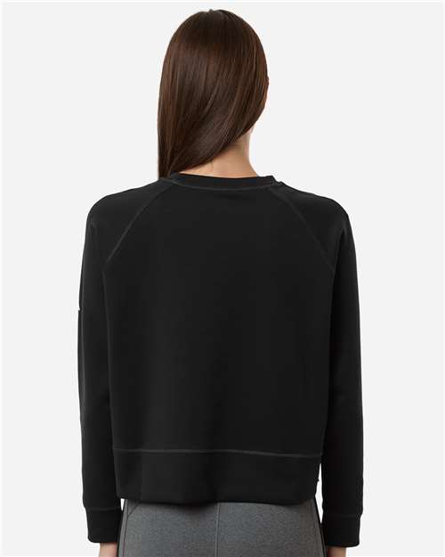 Adidas A1014 Women's Beyond Side-Snap Crewneck Sweatshirt - Black - model back