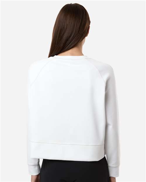 Adidas A1014 Women's Beyond Side-Snap Crewneck Sweatshirt - White - model back