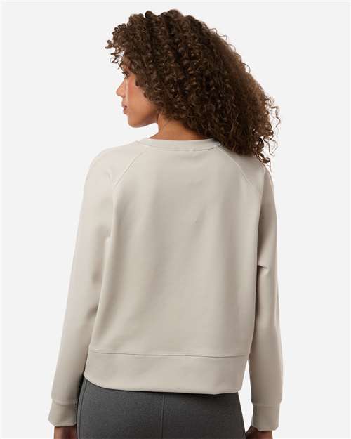 Adidas A1014 Women's Beyond Side-Snap Crewneck Sweatshirt - Wonder Alumina - model back