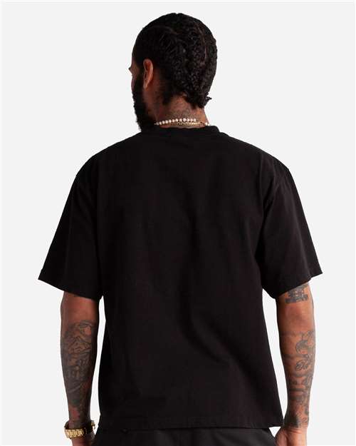 Shaka Wear SHMCS Unisex Max Heavyweight Cropped T-Shirt - Black - model back