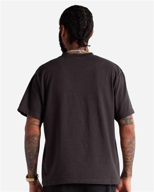 Shaka Wear SHMCS Unisex Max Heavyweight Cropped T-Shirt - Off Black - model back
