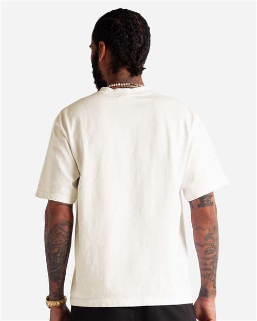 Shaka Wear SHMCS Unisex Max Heavyweight Cropped T-Shirt - Off white - model back
