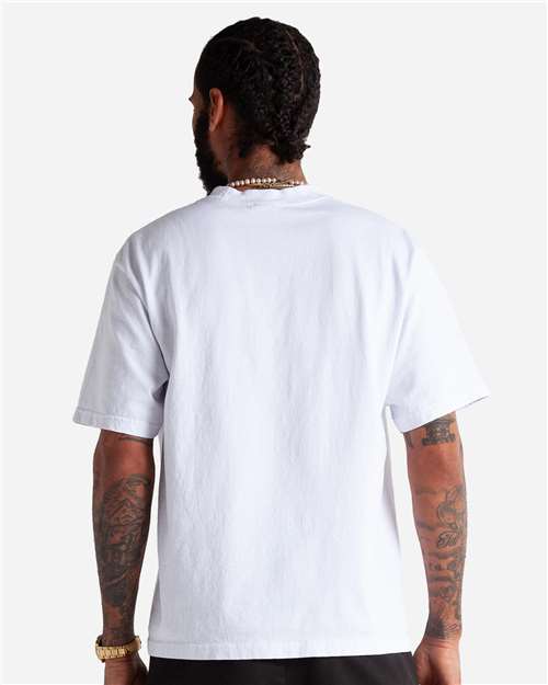 Shaka Wear SHMCS Unisex Max Heavyweight Cropped T-Shirt - White - model back