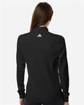 Adidas A1015 Women's Performance Textured Full-Zip Jacket - Black - model back