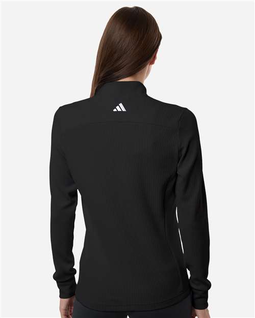 Adidas A1015 Women's Performance Textured Full-Zip Jacket - Black - model back