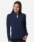 Adidas A1015 Women's Performance Textured Full-Zip Jacket - Collegiate Navy - model front