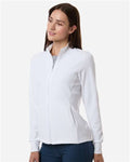 Adidas A1015 Women's Performance Textured Full-Zip Jacket - White - model side