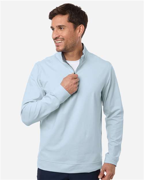 Adidas A2017 Men's Ultimate365 Classic Quarter-Zip Pullover - Crystal Sky - model front