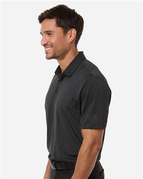 Adidas A2023 Men's Ultimate365 Mesh Tango Print Climacool Polo - Black/ Carbon - model side