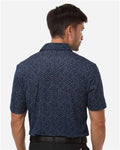 Adidas A2023 Men's Ultimate365 Mesh Tango Print Climacool Polo - Collegiate Navy/ White - model back