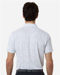 Adidas A2023 Men's Ultimate365 Mesh Tango Print Climacool Polo - White/ Dusky Petrol - model back