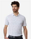 Adidas A2023 Men's Ultimate365 Mesh Tango Print Climacool Polo - White/ Dusky Petrol - model front