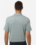 Adidas A2023 Men's Ultimate365 Mesh Tango Print Climacool Polo - Wonder Sage/ Collegiate Navy - model back