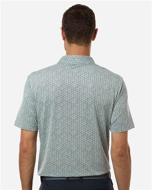 Adidas A2023 Men's Ultimate365 Mesh Tango Print Climacool Polo - Wonder Sage/ Collegiate Navy - model back