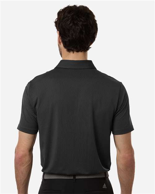 Adidas A2024 Men's Performance Textured Polo - Carbon/ Black - model back