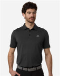 Adidas A2024 Men's Performance Textured Polo - Carbon/ Black - model front