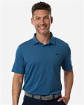 Adidas A2024 Men's Performance Textured Polo - Lucid Ray Blue/ Black - model front