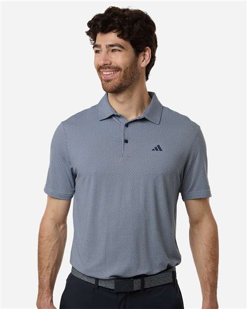 Adidas A2024 Men's Performance Textured Polo - White/ Collegiate Navy - model front