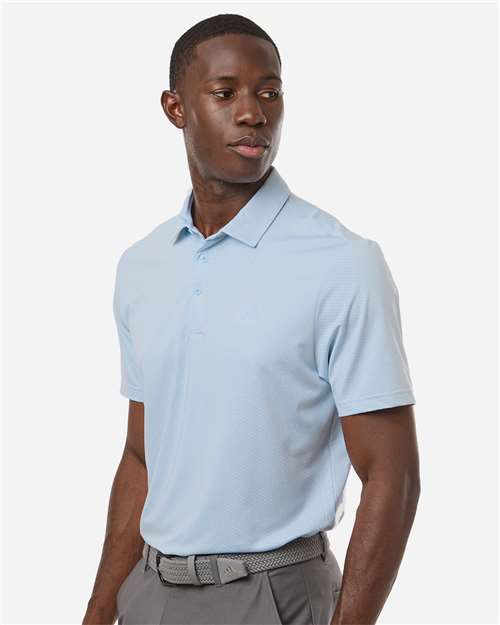 Adidas A2024 Men's Performance Textured Polo - White/ Crystal Sky - model side