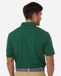 Adidas A2028 Men's Ultimate365 Micro Print Polo - Collegiate Green - model back