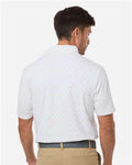 Adidas A2028 Men's Ultimate365 Micro Print Polo - White - model back