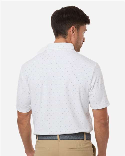 Adidas A2028 Men's Ultimate365 Micro Print Polo - White - model back