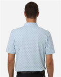 Adidas A2028 Men's Ultimate365 Micro Print Polo - Crystal Sky - model back
