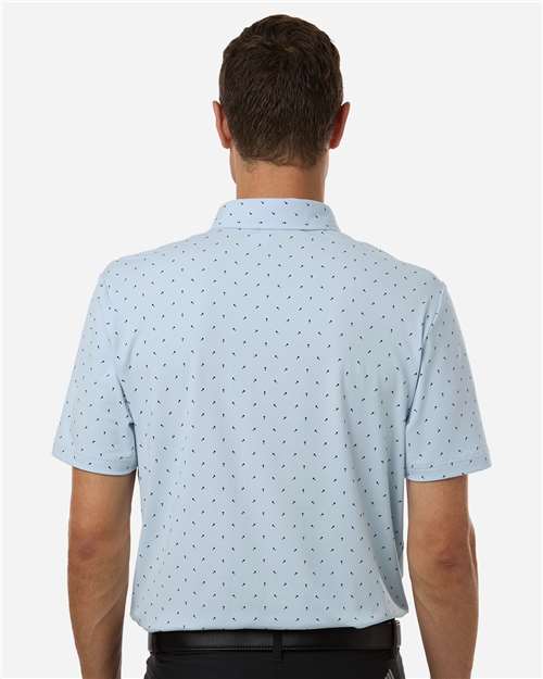 Adidas A2028 Men's Ultimate365 Micro Print Polo - Crystal Sky - model back