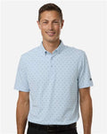 Adidas A2028 Men's Ultimate365 Micro Print Polo - Crystal Sky - model front