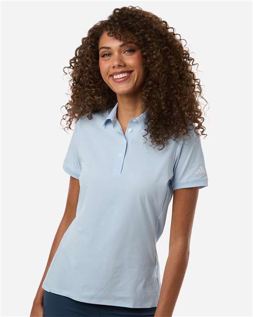 Adidas A1016 Women's Ultimate365 Tour Twistknit Polo - Crystal Sky - model front