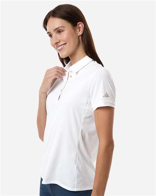 Adidas A1016 Women's Ultimate365 Tour Twistknit Polo - White - model side