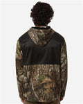 RealTree RT5204 Unisex Realtree Performance Colorblocked Full-Zip Hooded Sweatshirt - Camo/ Black - model back