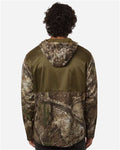 RealTree RT5204 Unisex Realtree Performance Colorblocked Full-Zip Hooded Sweatshirt - Camo/ Green - model back