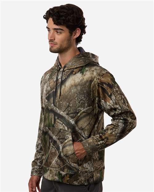 RealTree RT5302 Unisex Realtree Performance Hooded Sweatshirt - Camo - model side